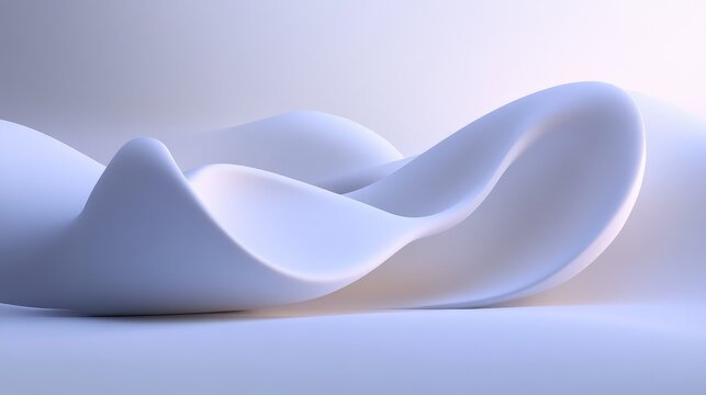 3D rendering of smooth, futuristic abstract shapes on a minimal background, offering text space. No people or logos for a clean design.