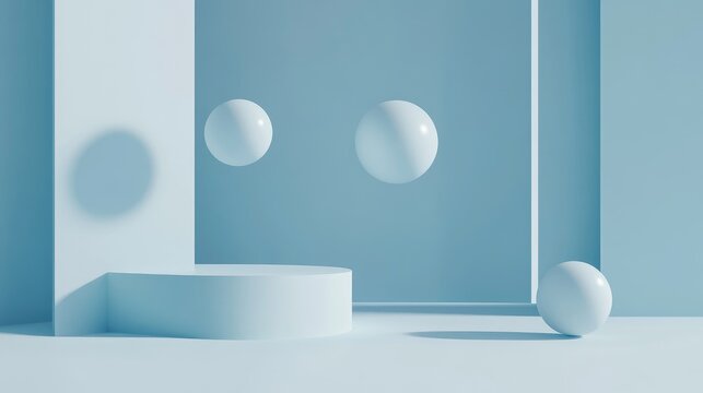 Abstract 3D shapes floating on a sleek, futuristic background, ideal for text placement. No people or logos for a clean aesthetic.