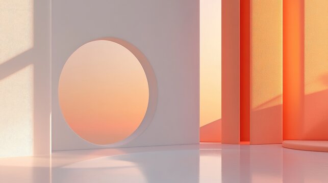 Abstract 3D shapes in a modern futuristic design, set against a minimal background with ample space for text. No people or logos.