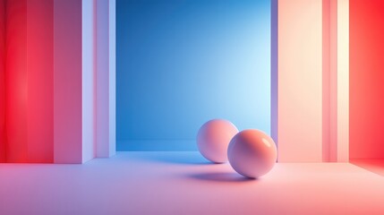 Aufkleber - Abstract geometric 3D shapes in a modern, minimalistic scene, with room for text and no people or logos. A sleek, futuristic vibe.