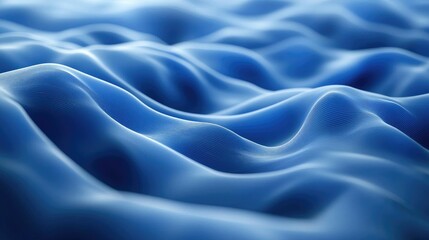 Poster - Blue 3D abstract background with AI-generated waves, rippling gently across the scene in a futuristic design. No people or logos.