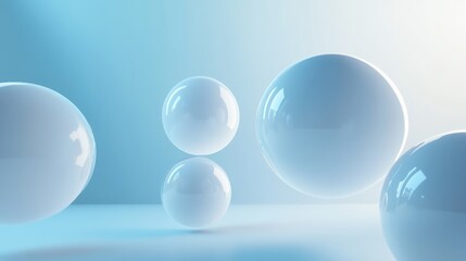 Aufkleber - Detailed 3D shapes in an abstract form, floating in a futuristic, minimalist background with space for text. No people or logos.