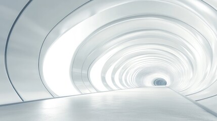 Aufkleber - White 3D curved tunnel with seamless lines, creating a futuristic and clean design. No people or logos included.