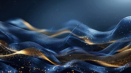 Wall Mural - A celestial nightscape with a vivid display of stars, nebula, and waves.