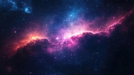 Wall Mural - The vastness of space, filled with clouds of gas and dust, where stars form and galaxies swirl,