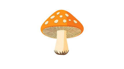 A vibrant orange mushroom with white spots, perfect for nature-themed illustrations and digital designs.