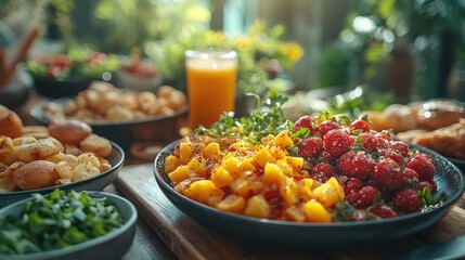 Sticker - Delicious Fruit Salad on a Table