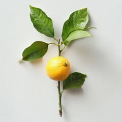 Wall Mural - Oranges with their leaves attached, presented as a still life.