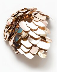 Aufkleber - Sparkling Single Gold Sequin on White Background - Reflective, Shiny Design Element for Fashion and Decor