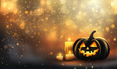 Wall Mural - Halloween event background with charming upscale pumpkins. Premium illustration for banners