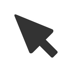 Poster -  Black Cursor Arrow Icon on White Background. black cursor arrow icon set against a white background. Ideal for digital design, web development, and graphic projects.