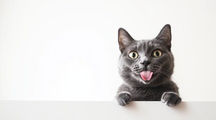 Playful Cat Sticking Out Tongue