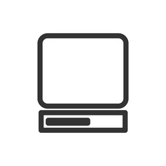 Poster - Computer Monitor Icon with Simple Design. computer monitor icon in black and white, representing technology and digital devices. Perfect for tech-related designs and interfaces.