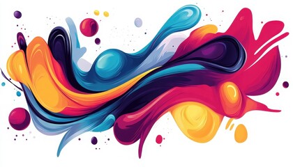 Wall Mural - A vibrant abstract artwork featuring colorful swirls and dynamic shapes, perfect for creative projects or as a decorative piece.