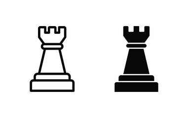 Poster - chess piece rook icon vector