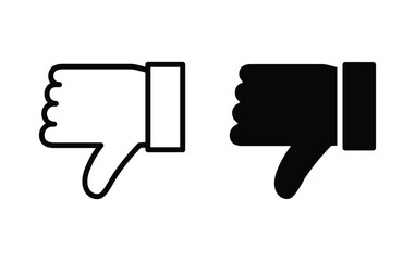 Poster - Dislike icon vector. thumb down icon