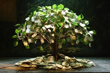 Wall Mural - Money Tree with generative ai