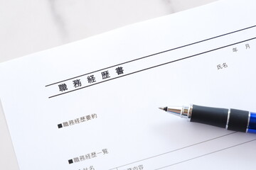 会社を辞めて転職活動を始めるため、これまでの職歴をまとめた職務経歴書を準備する