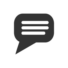 Poster - Simple Chat Icon Representing Online Messaging and Communication. Minimalistic black chat icon symbolizing online communication and messaging. Ideal for digital, tech, and app-related themes.