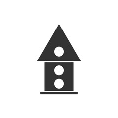 Poster - Basic RGBMinimalist Birdhouse Icon with Geometric Shapes. A simple and clean minimalist icon of a birdhouse featuring geometric shapes. Perfect for modern design projects and applications.