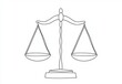 © VIK - The legal scales of a court are isolated on a white background in one continuous line