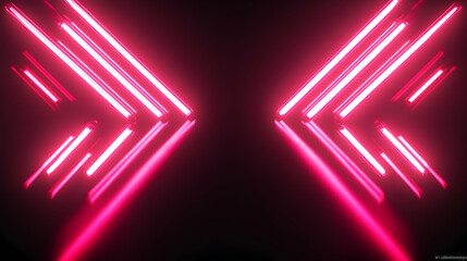 Canvas Print - Abstract background with glowing neon pink light bars.