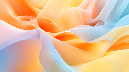 Poster - Abstract background with flowing fabric in pastel colors.