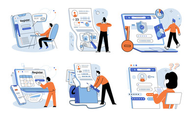 Aufkleber - User authorization. Vector illustration. Registering for account involves user verification and authentication Secure communication channels are vital for protecting user information User identity