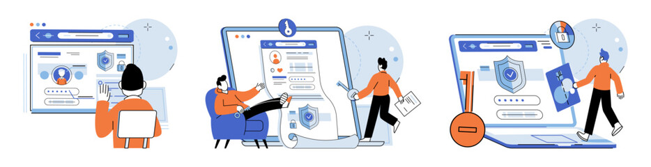 Fototapete - user authorization. vector illustration. privacy protection measures are essential for ensuring user