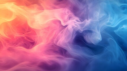 Wall Mural - Colorful smoke tendrils intertwining to create a soft flowing abstract texture