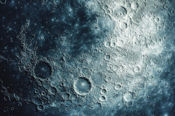 Wall Mural - moon surface. cosmic landscape with deserted landscape and craters formed by meteor impacts