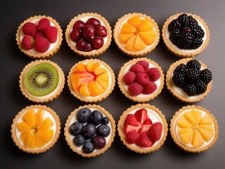 Wall Mural - cake isolated on white,cake with berries,tart with fruits and berries,cake with fruits and berries