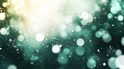 Wall Mural - shimmering forest green texture with scattered white accents, bokeh effects and sparkles.