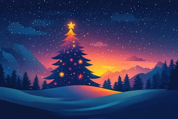 Wall Mural - vector christmas tree