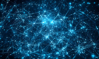 Abstract network connection background with glowing dots and lines.