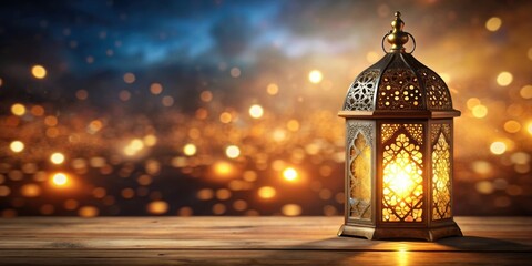 Wall Mural - render of an Arabic lantern on a festive Ramadan Kareem background , Ramadan, Kareem, Arabic lantern, render