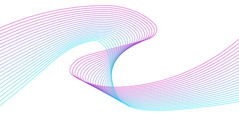 Wall Mural - Abstract Colorful Wave Line Background In Adobe Illustrator.