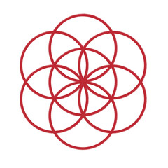 Red seed of life symbol 