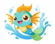 © pikshine - Cute fish girl fairy in water splash on white background