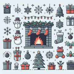 Poster - Christmas Icons