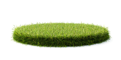 Poster - An isolated podium made of green grass, displayed on a white backdrop