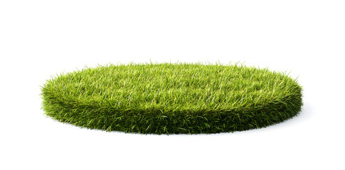 Poster - An isolated podium made of green grass, displayed on a white backdrop