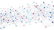 © Gerlot - An intricate network of nodes and connecting lines symbolizing connectivity, on white background.
