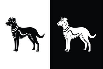 Pet Dog icon symbol template for graphic and web design logo vector illustration black background