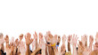 © Rawpixel.com - Raised diverse hands png transparent background