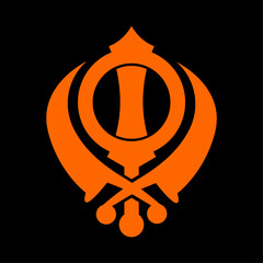 Vector minimalistic Illustration of the holy symbol of Khanda a religious symbol for Sikhs