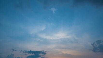 Wall Mural - twilight and dawn sky with cumulus cloud time lapse in an evening 4k footage.