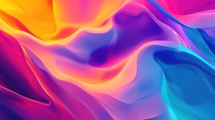 Wall Mural - Bright and colorful abstract organic wallpaper with flowing, dynamic shapes and bold hues, creating a vibrant background design (Generative AI)