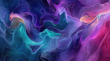 Wall Mural - Colorful abstract organic wallpaper with flowing curves and intricate patterns, creating a vibrant and mesmerizing background (Generative AI)