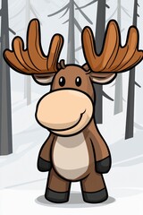 Wall Mural - Cartoon Moose Illustration